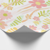 Pastell Retro-Blumen (3) Geschenkpapier (Ecke)