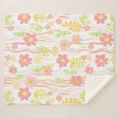 Pastell-Retro-Blumen (3) Sherpadecke (Vorderseite (Horizontal))