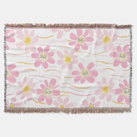Pastell-Retro-Blumen (4) Decke (Vorderseite)