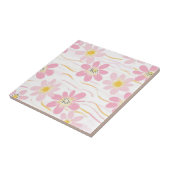 Pastell Retro Blumen (4) Fliese (Seite)