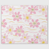 Pastell-Retro-Blumen (4) Geschenkpapier (Flach)