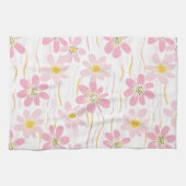 Pastell-Retro-Blumen (4) Geschirrtuch (Horizontal)