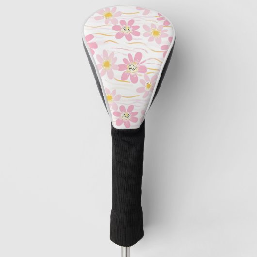 Pastell-Retro-Blumen (4) Golf Headcover (Vorderseite)