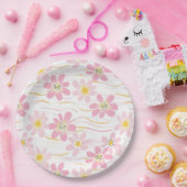 Pastell-Retro-Blumen (4) Pappteller (Party)