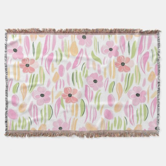 Pastell-Retro-Blumen (5) Decke (Vorderseite)