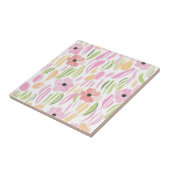 Pastell-Retro-Blumen (5) Fliese (Seite)