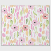 Pastell-Retro-Blumen (5) Geschenkpapier (Flach)