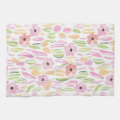 Pastell Retro Blumen (5) Geschirrtuch (Horizontal)