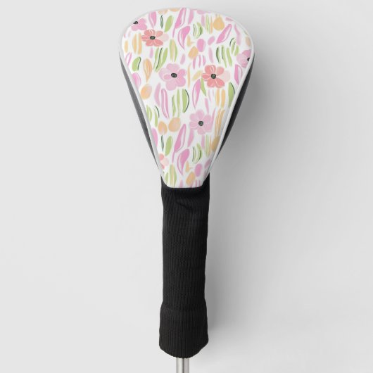Pastell-Retro-Blumen (5) Golf Headcover (Vorderseite)