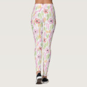 Pastell-Retro-Blumen (5) Leggings (Rückseite)