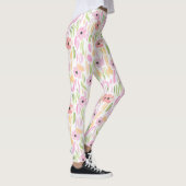 Pastell-Retro-Blumen (5) Leggings (Rechts)