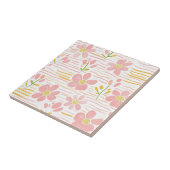 Pastell-Retro-Blumen (6) Fliese (Seite)