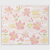 Pastell-Retro-Blumen (6) Geschenkpapier (Flach)