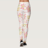Pastell-Retro-Blumen (6) Leggings (Rückseite)