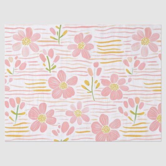 Pastell-Retro-Blumen (6) Seidenpapier (Vorderseite)