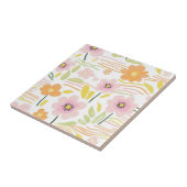 Pastell-Retro-Blumen (7) Fliese (Seite)