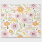 Pastell-Retro-Blumen (7) Geschenkpapier (Flach)