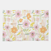Pastell-Retro-Blumen (7) Geschirrtuch (Horizontal)