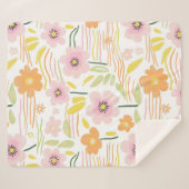 Pastell-Retro-Blumen (7) Sherpadecke (Vorderseite (Horizontal))