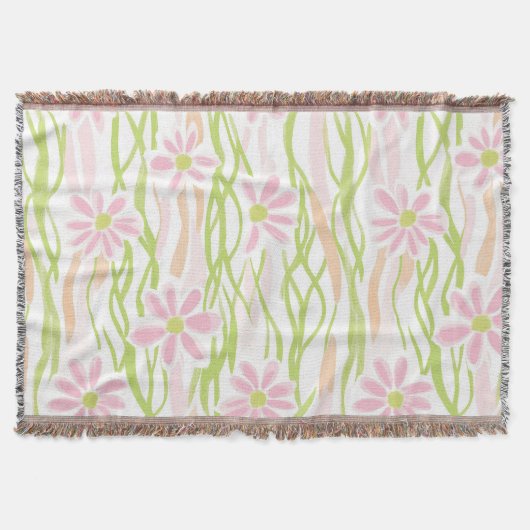 Pastell-Retro-Blumen (8) Decke (Vorderseite)