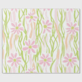 Pastell-Retro-Blumen (8) Geschenkpapier (Flach)