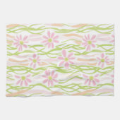 Pastell-Retro-Blumen (8) Geschirrtuch (Horizontal)