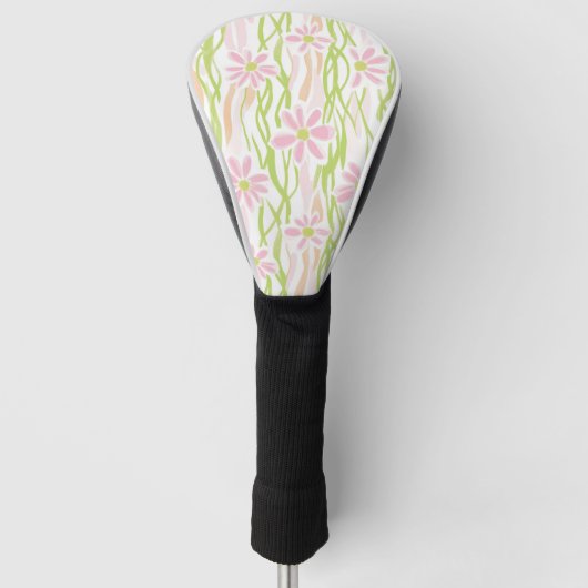 Pastell-Retro-Blumen (8) Golf Headcover (Vorderseite)
