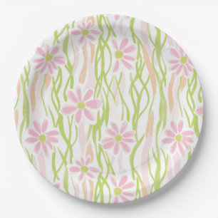 Pastell-Retro-Blumen (8) Pappteller