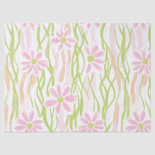 Pastell-Retro-Blumen (8) Seidenpapier (Vorderseite)