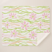 Pastell-Retro-Blumen (8) Sherpadecke (Vorderseite (Horizontal))