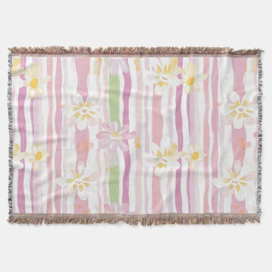Pastell-Retro-Blumen (9) Decke (Vorderseite)