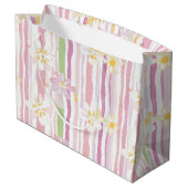 Pastell-Retro-Blumen (9) Große Geschenktüte (Rückseite Schrägansicht)