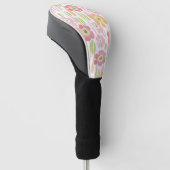 Pastell Retro Blumenmuster (1) Golf Headcover (angewinkelt)