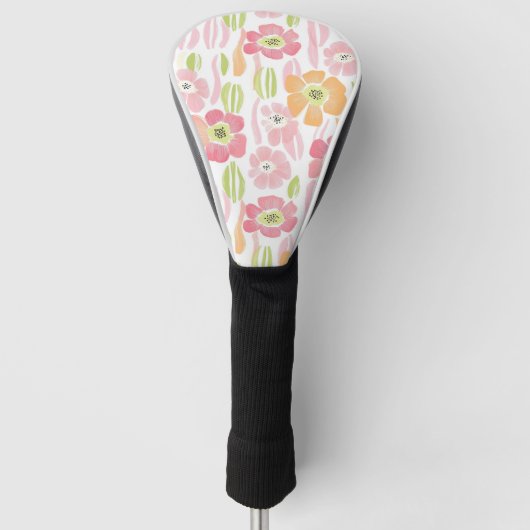 Pastell Retro Blumenmuster (1) Golf Headcover (Vorderseite)