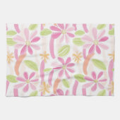 Pastell-Retro-Blumenmuster (2) Geschirrtuch (Horizontal)