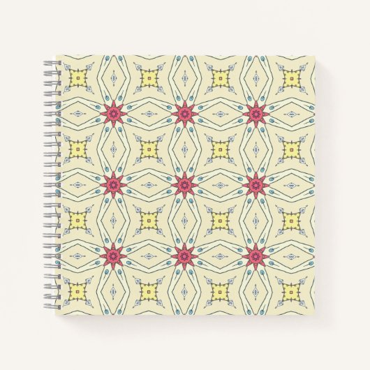 Pastell Retro geometrisches Muster Notizblock (Vorderseite)