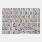 Pastell-Retro-Kassettenmuster Geschirrtuch (Horizontal)