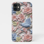 Pastell Rokoko floral with Bird Case-Mate iPhone Hülle (Rückseite)