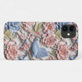 Pastell Rokoko floral with Bird Case-Mate iPhone Hülle (Rückseite (Horizontal))
