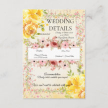 Pastell Romantische Hochzeitsinformationen Einlage