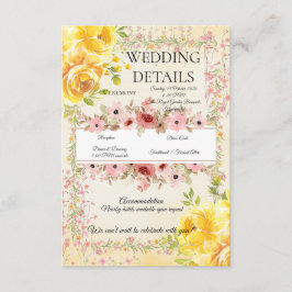 Pastell Romantische Hochzeitsinformationen Einlage Begleitkarte