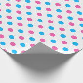 Pastell Rosa Blau Punkte Muster Geschenkpapier (Ecke)
