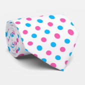 Pastell-Rosa-Blau-Punkte-Muster Krawatte (Gerollt)