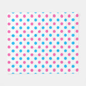 Pastell-Rosa-Blau-Punktmuster Fleecedecke (Vorderseite (Horizontal))