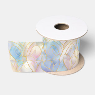 Pastell Rosa Blau Satinband