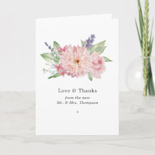 Pastell-Rosa-Dahlia-Hochzeit-Dankeskarten Dankeskarte