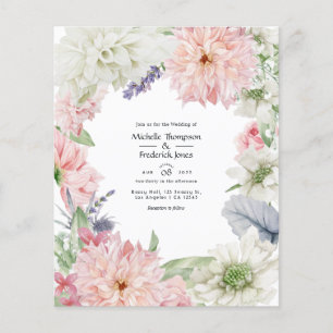 Pastell-Rosa-Dahlia-Hochzeits-Einladung Flyer