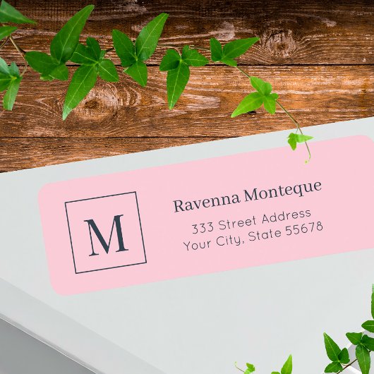 Pastell Rosa Eleganter Personalisierter Monogramm 