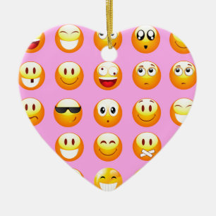 Pastell Rosa Emoji Keramik Ornament