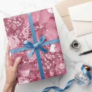 Pastell Rosa Glitter Geschenkpapier